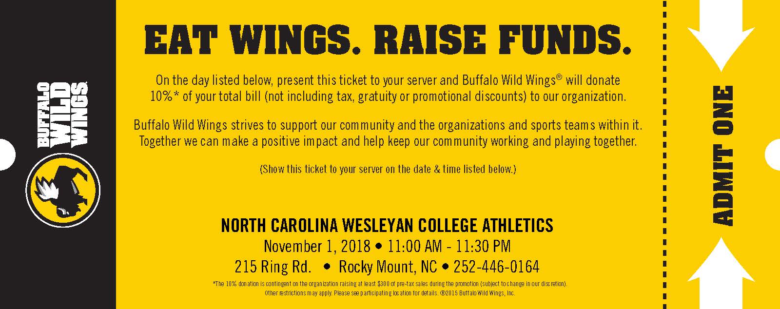 Buffalo Wild Wings Fundraiser for NCWC Today