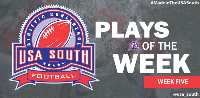 Wesleyan Football Featured on USA South Plays of the Week #6