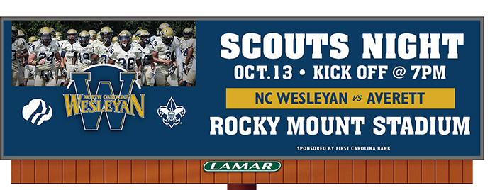 NCWC Football to Host Scout Night October 13