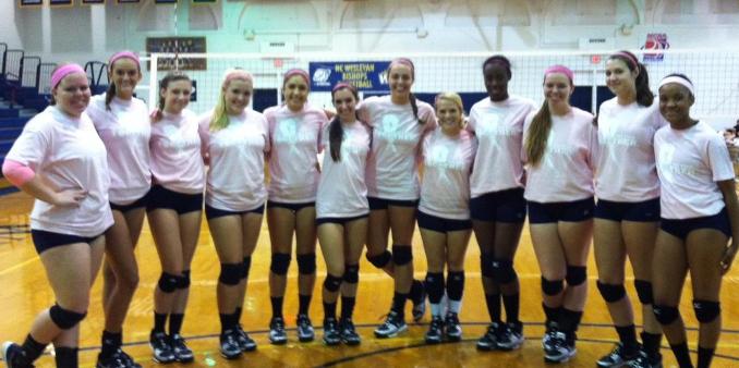 Bishop Volleyball Hosts Guilford on Dig Pink Night