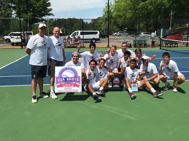 Men's Tennis Outplay Methodist for 11th straight USA South Title