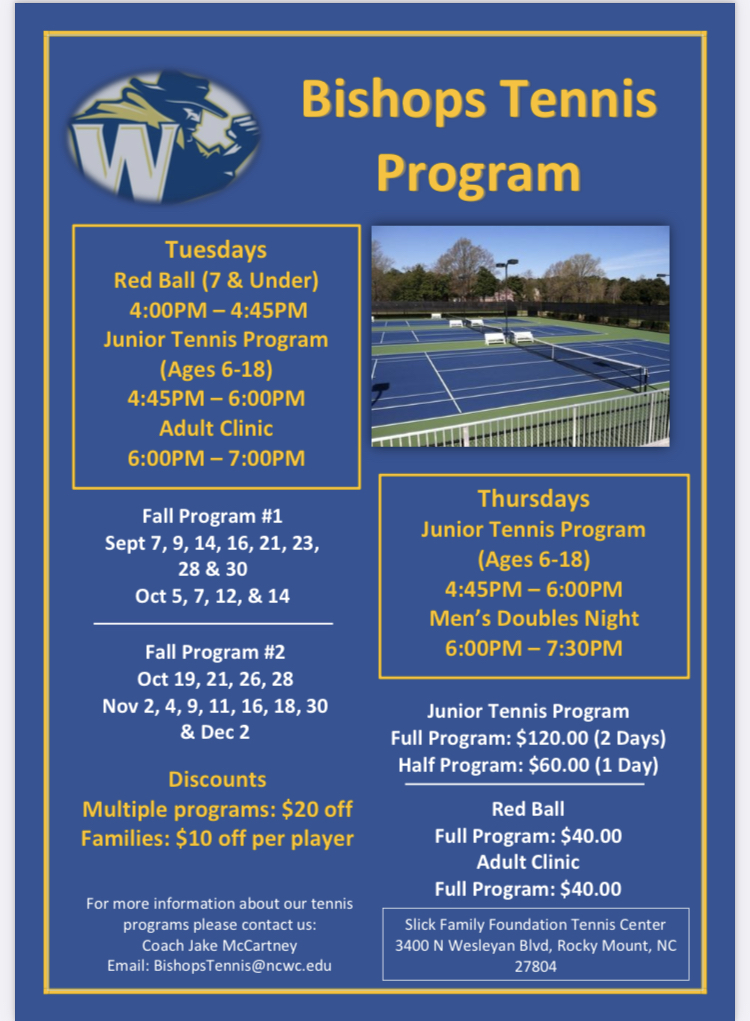 Tennis Program to host Clinics Throughout Fall Semester