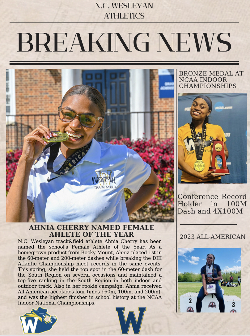 Athletic Department Names Ahnia Cherry Female Athlete of the Year